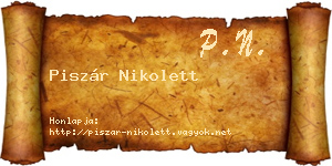Piszár Nikolett névjegykártya